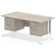 Rayleigh Cantilever Straight Desk with Double Fixed Pedestal